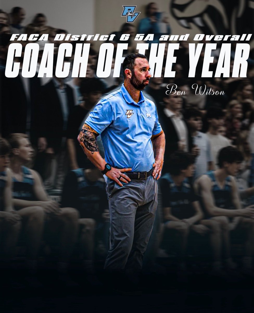 PVSharkBBall's tweet photo. Congrats to Head Coach Ben Wilson on FACA District 6 5A and Overall Coach of the Year!
@PVSHARKSsports @thebenwilson21 

#GoSharks https://t.co/P7hK4f3mqf