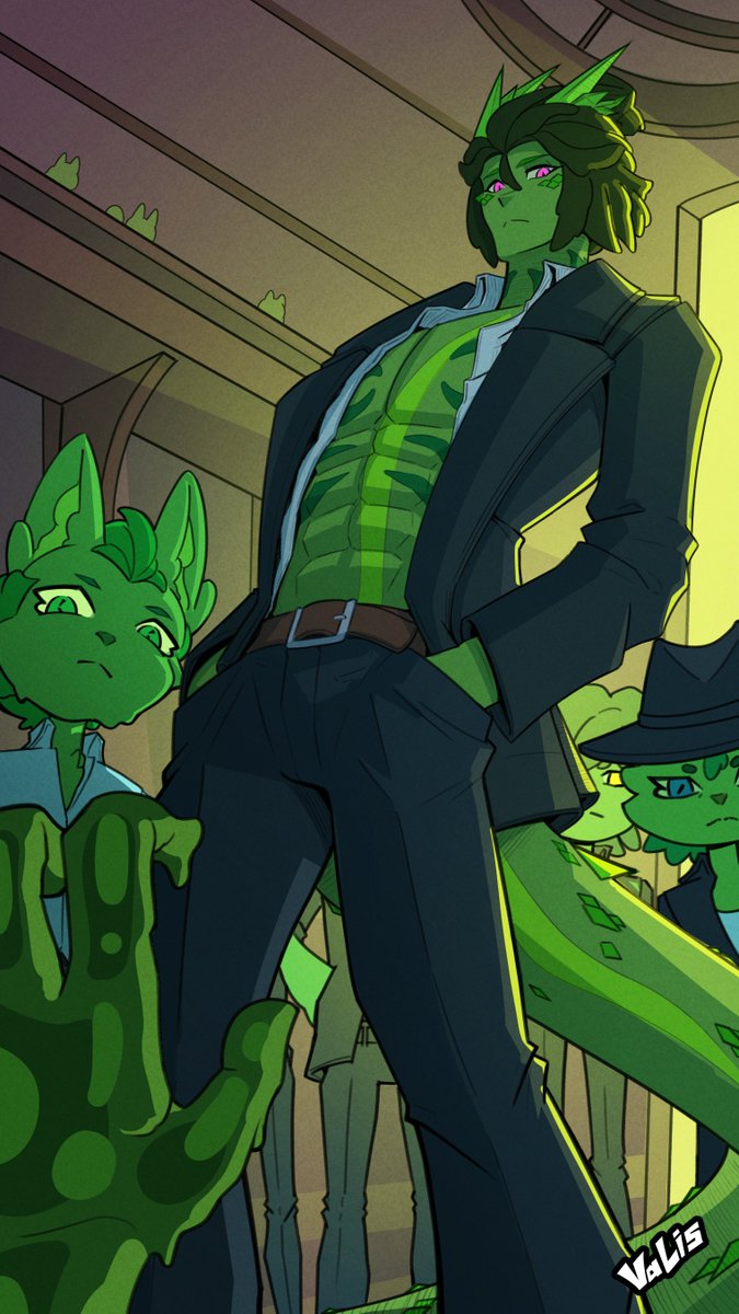 PorValis's tweet image. Green Slimes within our Slimeverse are adept explorers, navigators and historians! Housing flexible cores and bat/snake-like tendencies. Many green slimes can get out of sticky situations with the ability to shrink and stretch better than anyone else! #slimeverse #slime #oc