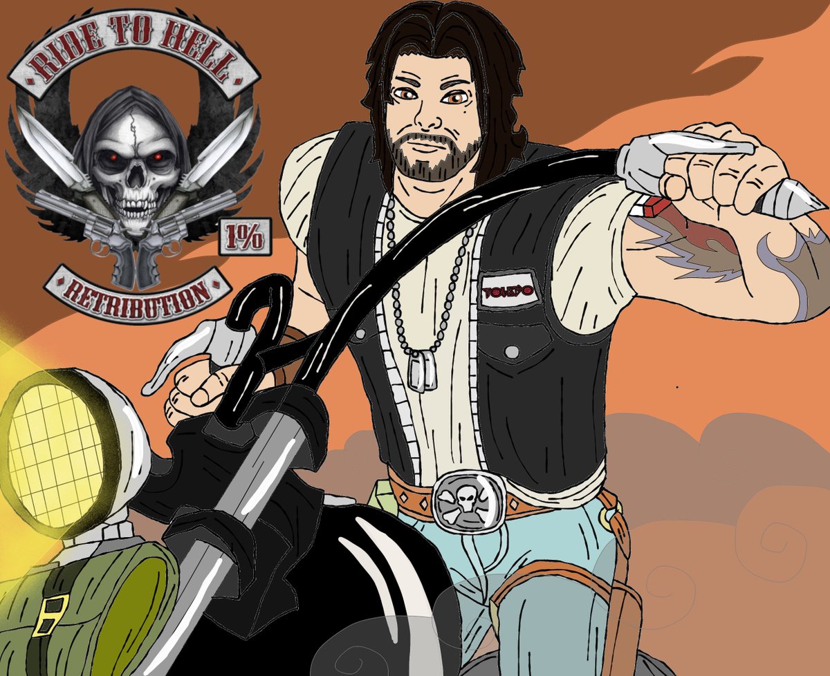 StegenJimmy's tweet photo. Did a Cover drawing of the main guy Jake Conway from  one of the worst games of  the year 2013 that is Ride to Hell Retribution. Why draw this you ask? Don't know it just pop in my head -._(^-^)_.-
#CoverArt #RidetoHellRetribution #JakeConway #Year2013 #WorstGame #Biker https://t.co/lKY8Qs0w7L