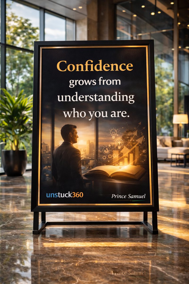 sammydegra825's tweet image. Stop trying to perform confidence.

Build clarity.

Study yourself. 

Refine yourself. 

Align your actions.

Because confidence grows from understanding who you are.

#Leadership #ProfessionalDevelopment #ExecutivePresence #SelfAwareness #CareerGrowth #Unstuck360 #PersonalBrand
