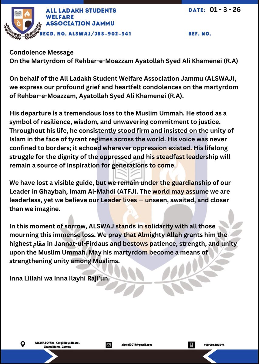 All Ladakh Students Welfare Association Jammu tweet media