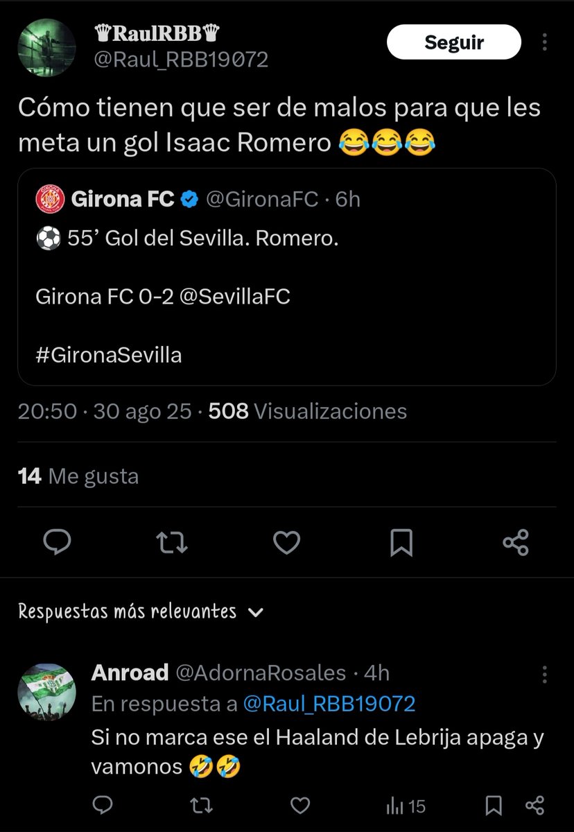 Llorando de la risa me hallo ahora mismo.