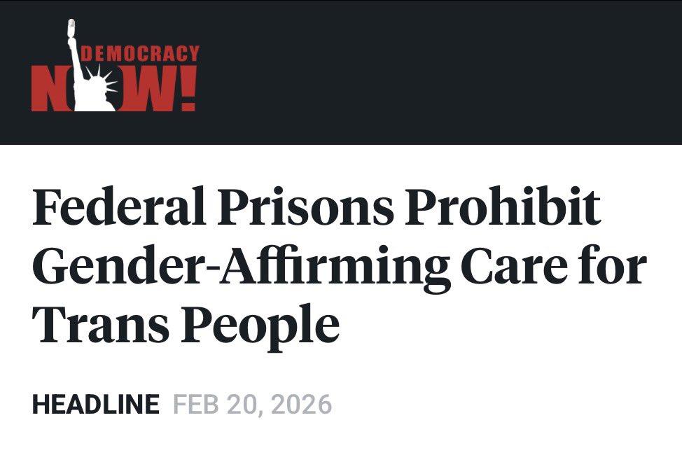 This is precisely what I mean. This headline by <a href="/democracynow/">Democracy Now!</a> does not convey the horror of what is happening. Trans prisoners will be forcibly detransitioned, put in conversion-therapy, and will be used a medical experiments.