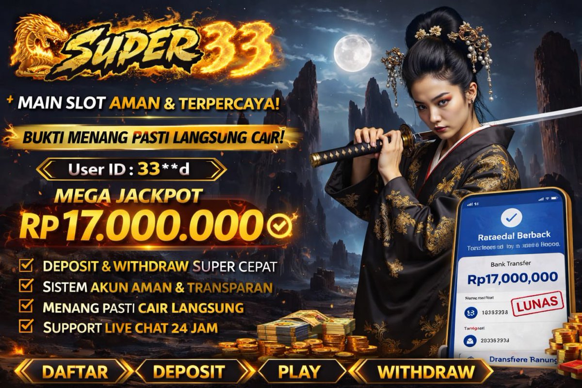 KristineVer01's tweet photo. KEMENANGAN PULUHAN JUTA LANGSUNG DI BAYAR DI SUPER33!!!

#SlotGacor #SlotGacor2026 #slotgacorhariini https://t.co/2p6Ms6lrRO