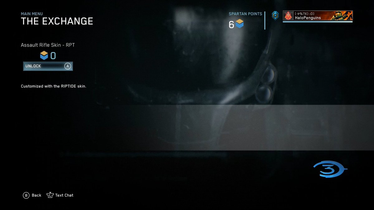 halopenguins's tweet image. Anyone else getting this UNLOCK FAILED error on the free Assault Rifle Skin - RPT (Riptide) in The Exchange?
 "The offer unlock failed. Please try restarting the title."
Restarted MCC multiple times, still nothing.
🐧🎮 #HaloMCC #MasterChiefCollection @HaloSupport @Halo