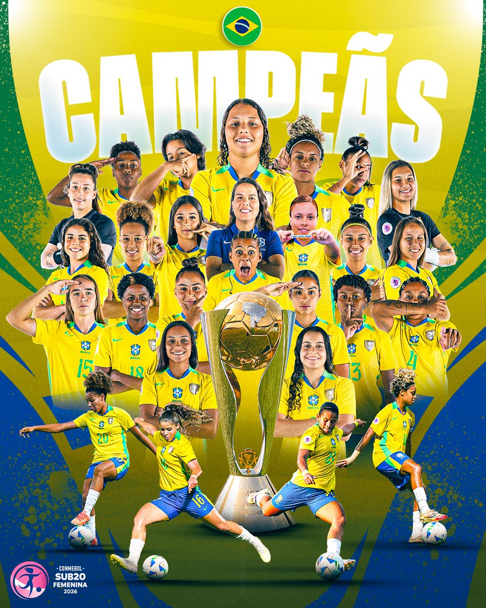 #sudamericanosub20fem #futbolfemenino 
<a href="/CBF_Futebol/">brasil</a> campeón por undécima vez. Las Reinas absolutas a nivel sudamericano en la categoría.