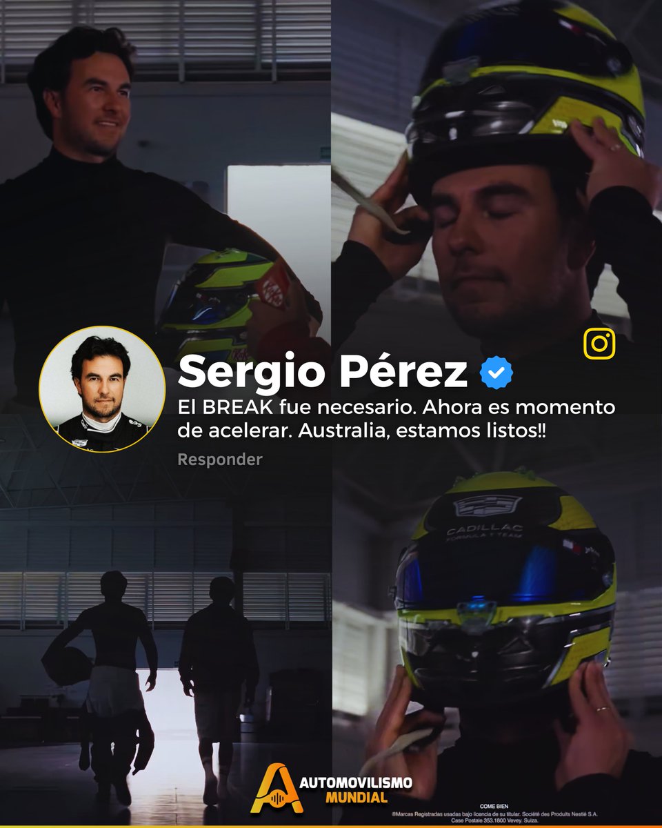 DON CHECO PÉREZ PARA KITKAT: “El break fue necesario 🍫 Ahora es momento de acelerar. Australia, ¡estamos listos!” 🔥🇲🇽

¡¡EL VIEJO SABROSO ESTÁ DE REGRESO SEÑORAS y SEÑORES!! 🐐✨

#F1 #checoperez