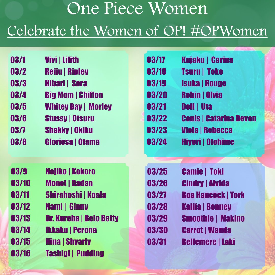 buggyisbest's tweet photo. Happy Women's Month! CELEBRATE #OPWomen! Made this fun challenge! https://t.co/DJwayimKur