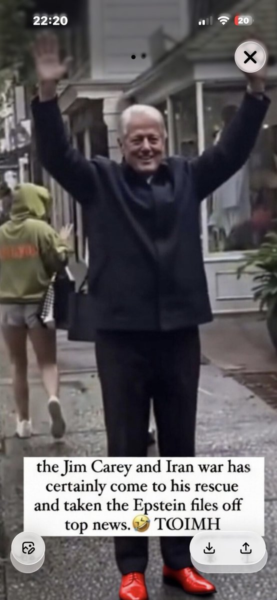 duzBme's tweet photo. Bill Clinton & the Epstein Files? Suddenly old news.
First Jim Carrey vanishes into the ether, now Iran v USA/Israel drags the whole world into WW3 vibes.
Coincidence? Or has the deep state hit the distraction button for good olโ Bill? ๐
#EpsteinFiles #ClintonRescue #RedShoeClub https://t.co/U1yoXWmQ6f