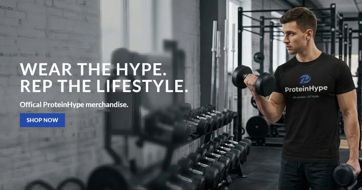 ProteinHypeUK's tweet photo. 💪 ProteinHype has levelled up.

Introducing ProteinHype Shop – official merchandise, now in apparel.

👕 Gym tees &amp; hoodies. Rep the brand.

📧 Subscribe for 10% off your first order.

👉 https://t.co/X1bOsw4EI0

#ProteinHype #WearTheHype https://t.co/wMd06twZAc