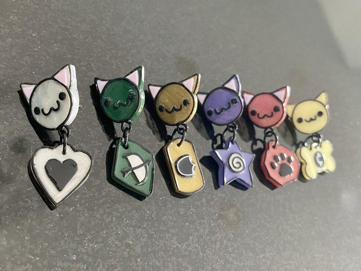 polymer_kay's tweet photo. Made #mewgenics earrings for my brother based off some of the classes in the game and I’m pretty happy with how they turned out ❤️ #mewgenicsfanart https://t.co/OO7CO8LmK8