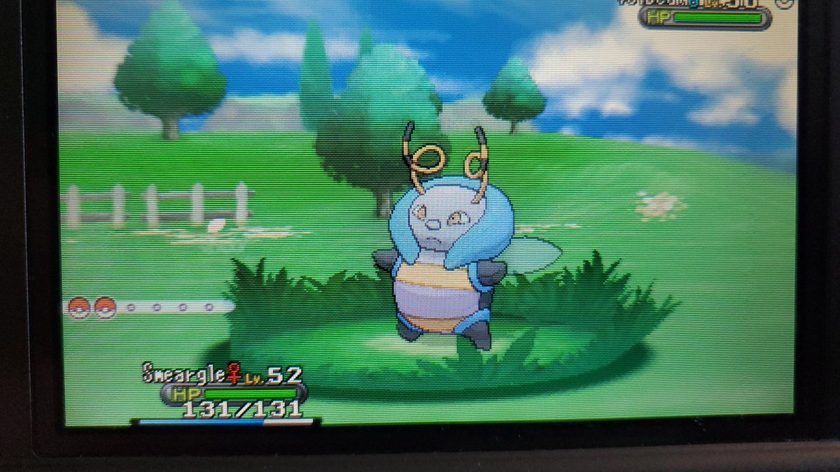 NGL I missed Friend Safari hunting, but this is not what I'm aiming for. I'm going for a female Ledyba and I'd rather have this than SOS or...going to BDSP. #ShinyPokemon #PokemonXY #Volbeat