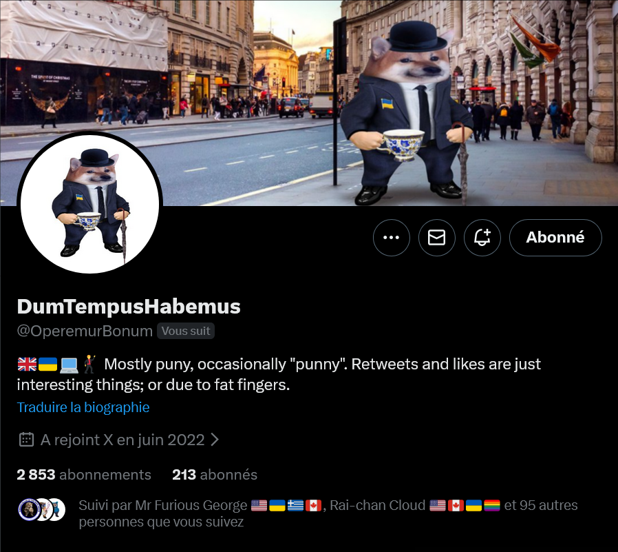 Fellas, can we boost <a href="/OperemurBonum/">DumTempusHabemus</a>? 

Thank you 🫡💙💛

#WeAreNAFO
#NAFOExpansionIsNonNegotiable