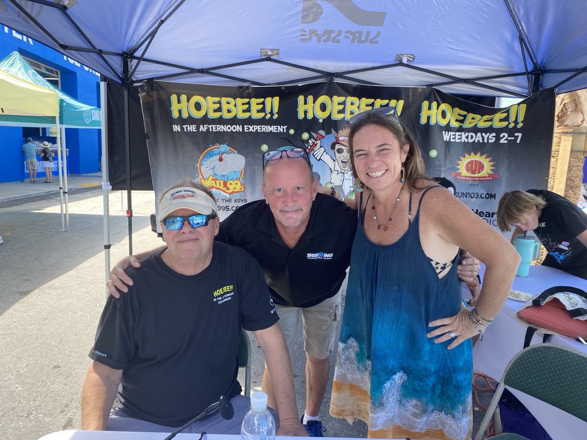 RacingToDisney's tweet image. Great to spend some quality time with Bill Hoebee and Carolyn G. from WAIL (99.5) “The Hoebee in the Afternoon Experiment” today at the grand opening of SurfStyle in Marathon, FL. #KeysLife