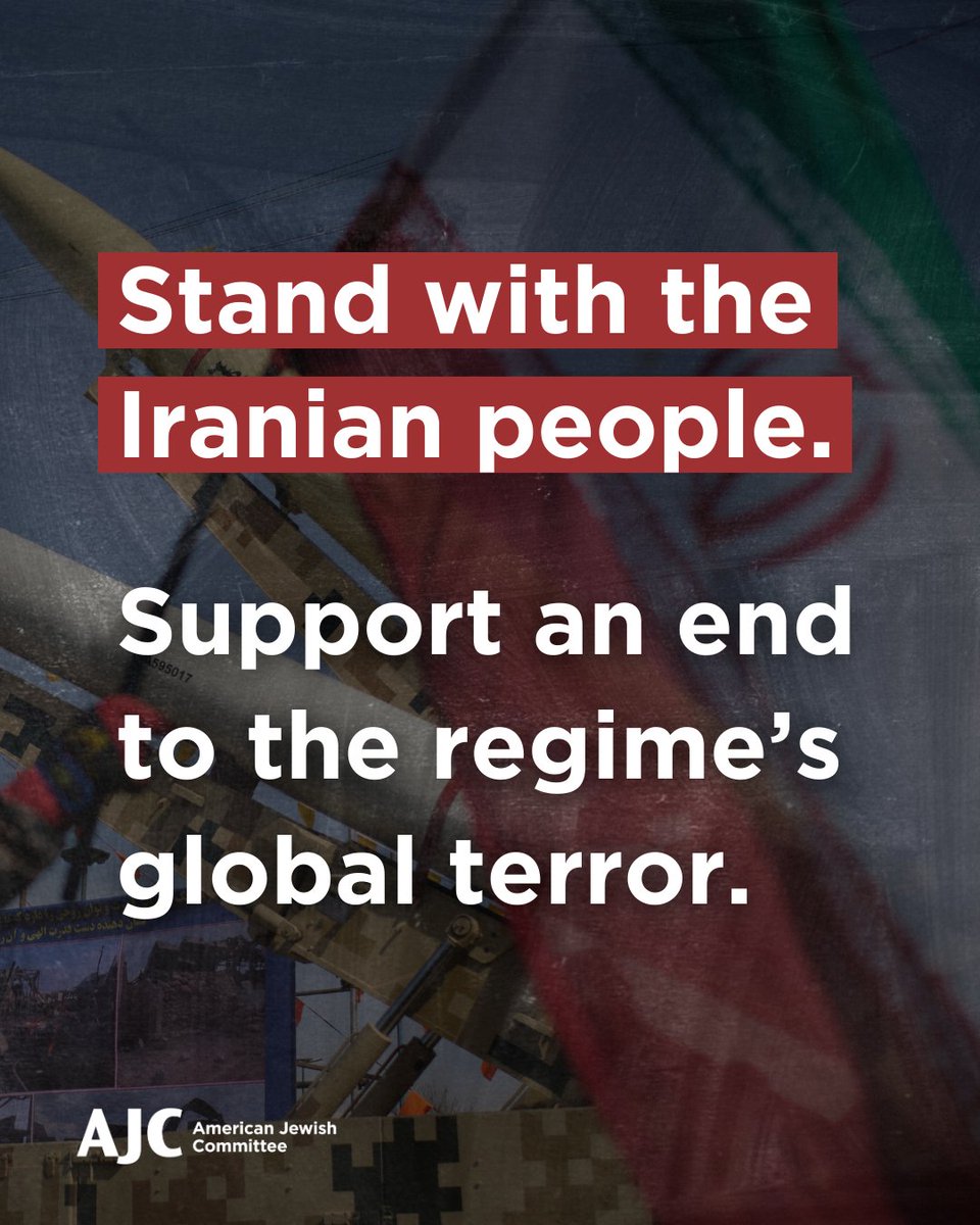 AJCGlobal's tweet photo. Urge your elected officials to stand with the Iranian people in their quest for freedom, support an end to the regime’s global terror, and condemn the regime’s attacks against millions of innocent civilians across the Arab world and Israel.

https://t.co/obiZ1IyFzS https://t.co/SijWLvqLik