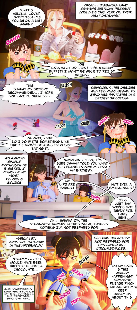 Happy Birthday Chun-Li comic esp-eng #YURI #koikatsu #lesbians #GL #sexy #ship #love #sugestive #girlfriends #couple #cammy #cammywhite #キャミィ #capcom #StreetFighter6 #StreetFighter #ストリートファイター #SF6 #milf #sf #chunli #春麗 #legs #thicc #curvy #bigtits #lifen
