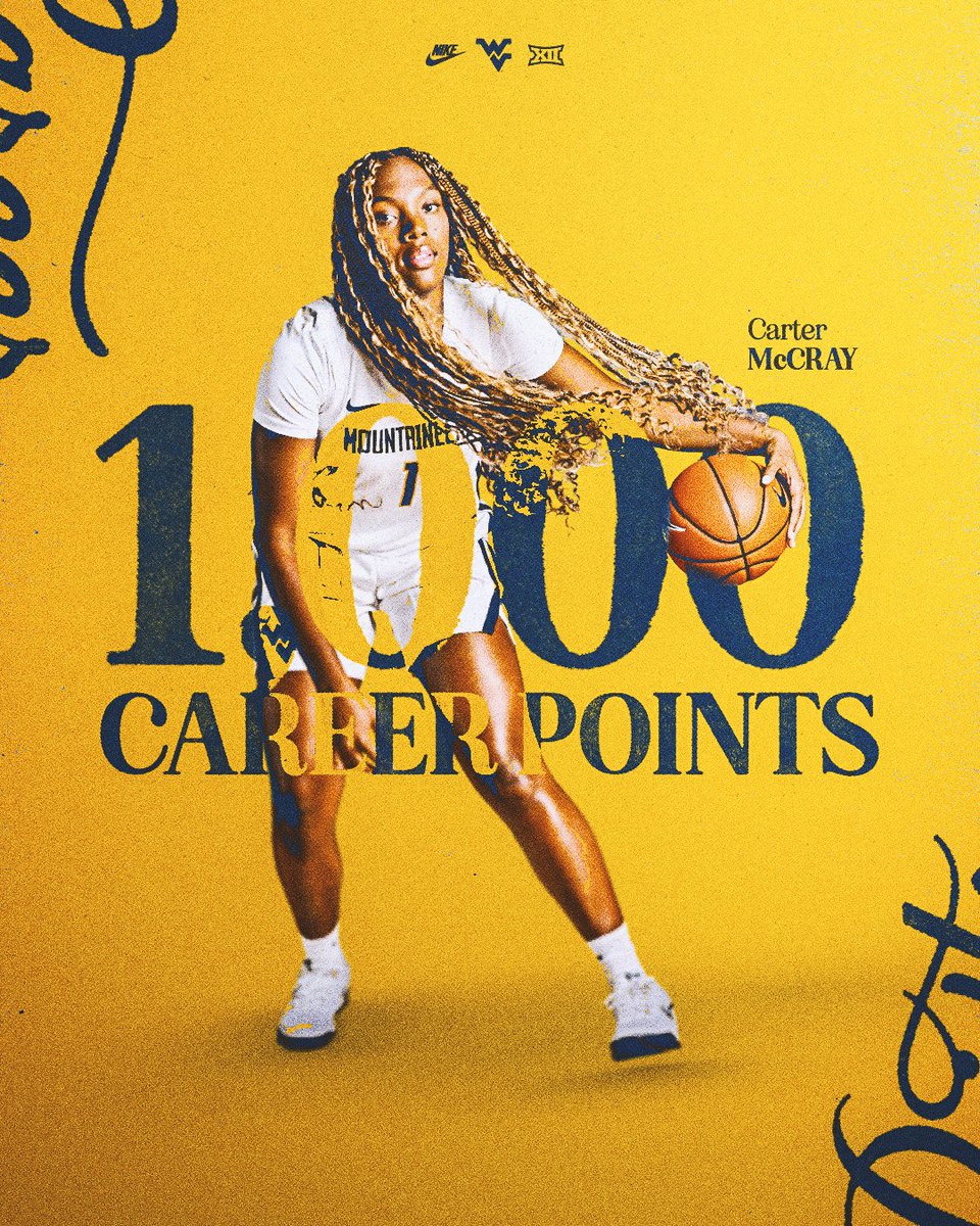 WVUWBB's tweet photo. Newest member of the 1K club

#HailWV | @cmccray31 https://t.co/iPErwqm6Cw
