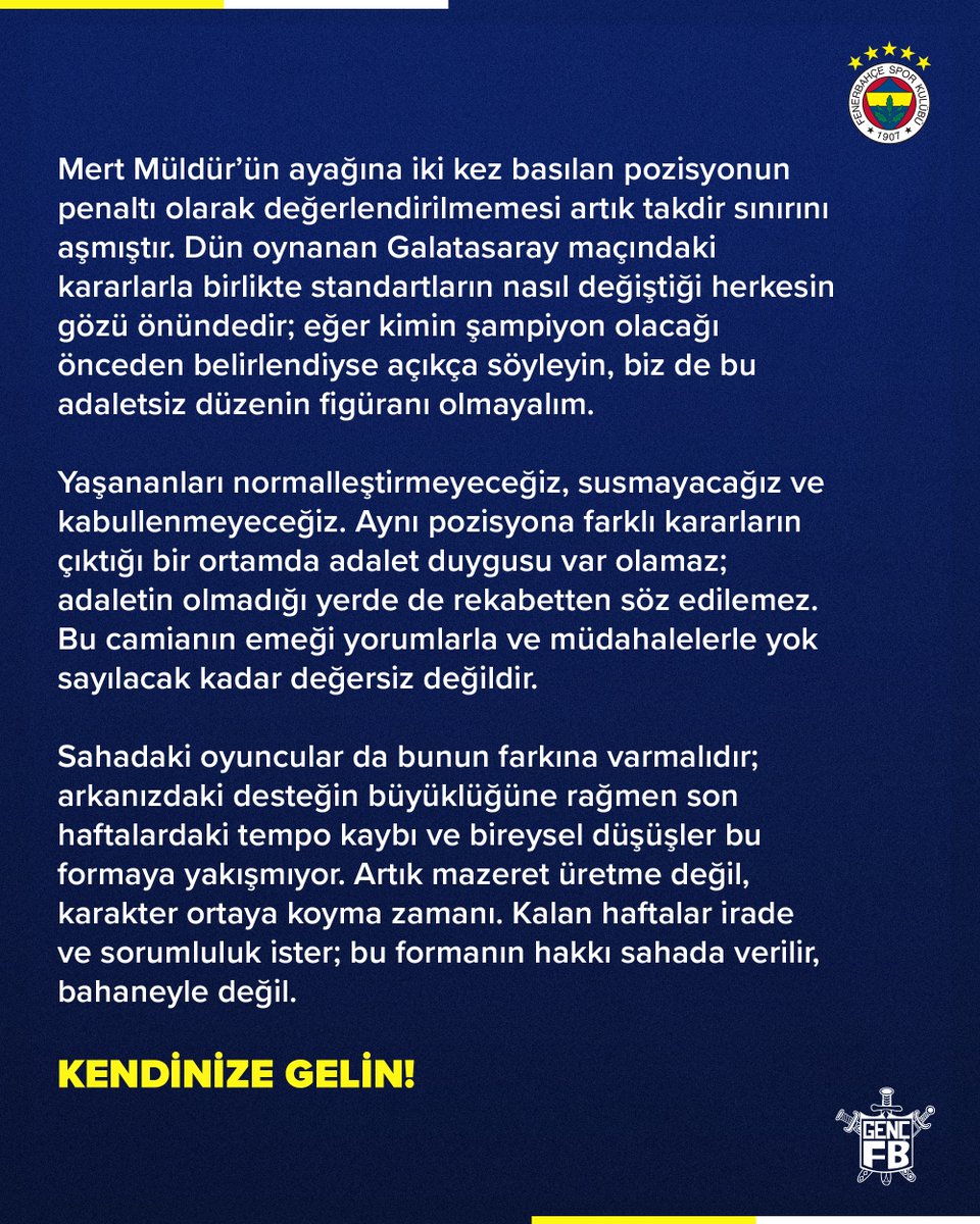 ADALET NEREDE?

#GençFenerbahçeliler