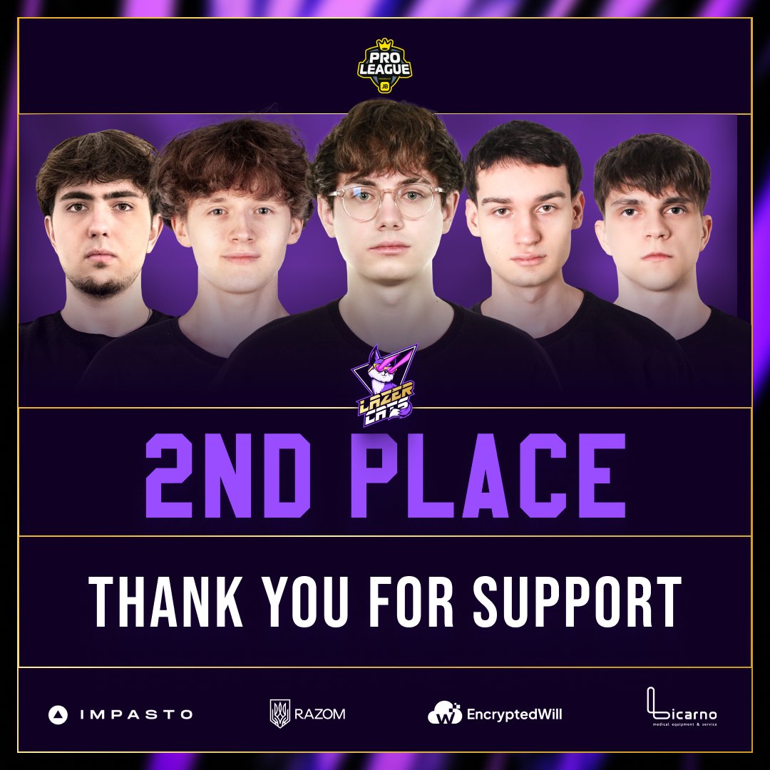 lzrcats's tweet photo. Silver at @JBProLeague  Season 2 🥈

This final will stay with us for a long time.
But even more — the ambition it leaves behind.

$5,000, +117 VRS.
And an even bigger hunger for victories.

Thank you for the support 💜 https://t.co/LrBvlJulCz
