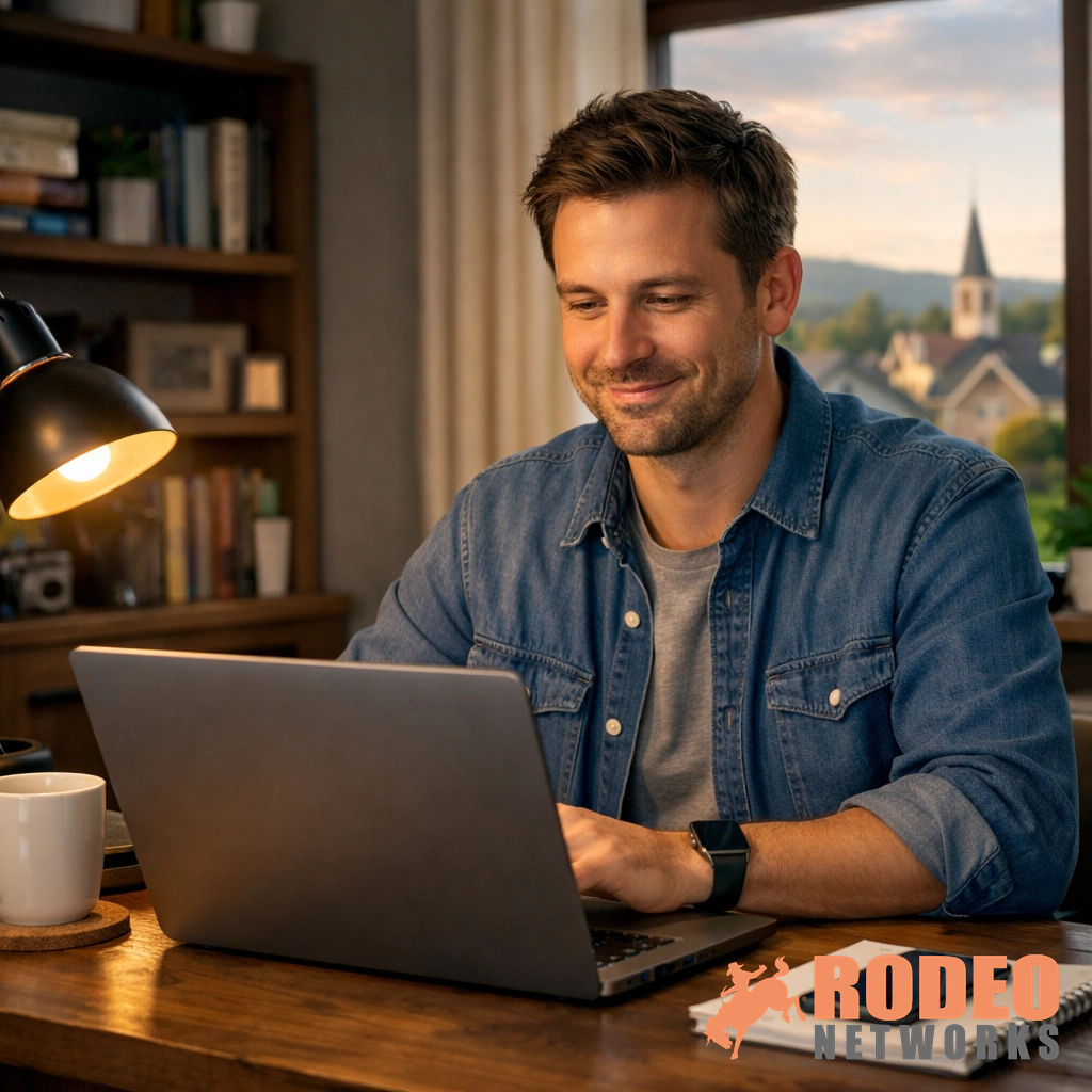 rodeointernet's tweet photo. Monday mornings are better with internet that's as ready to work as you are. ☕️💻 Lapwai &amp; Anatone: get fast fiber &amp; wireless to keep your home office running smoothly. Upgrade your WFH game: https://t.co/OYQzkxH7Ze #MondayMotivation #RodeoNetworks https://t.co/FPjkYW1NNy