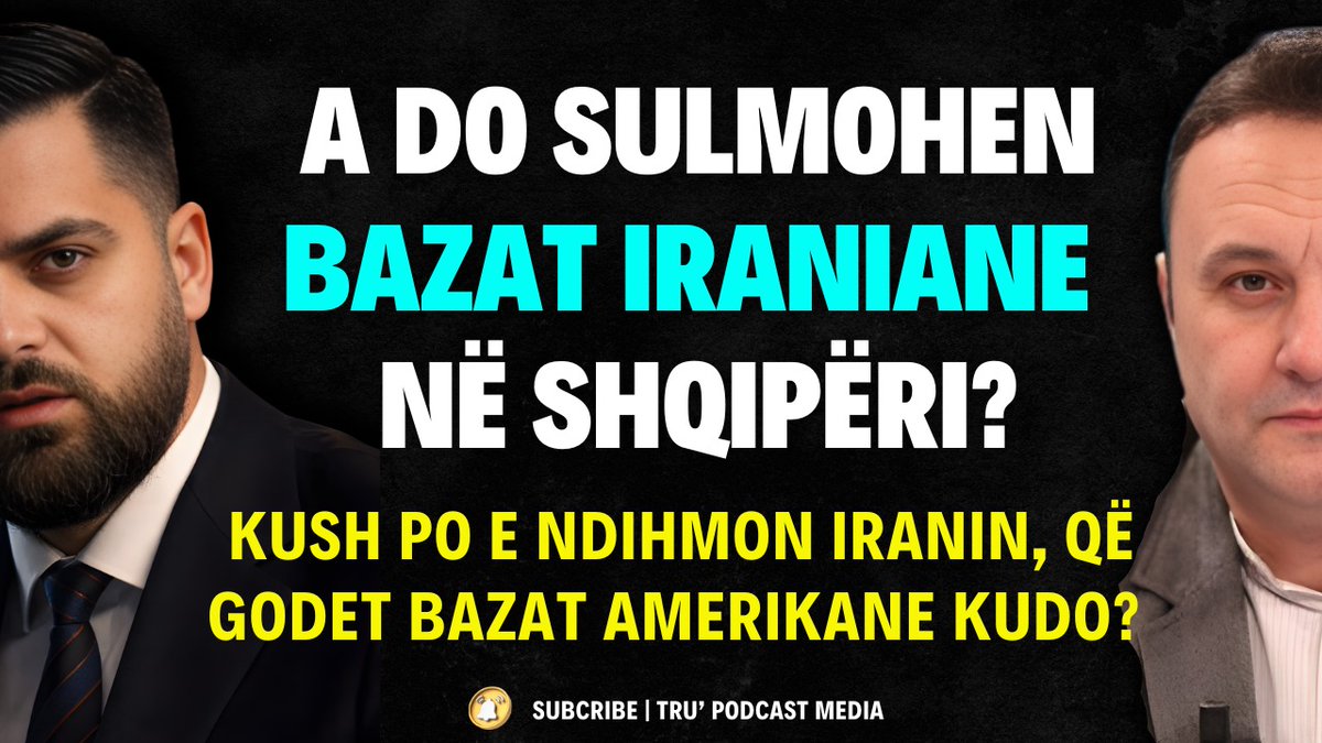 ShpendiGashii's tweet photo. https://t.co/Y2nvJqBxbf

🧠 E DIEL | 01.03 | 21:00 🔴
I ftuar: Olsi Jazexhiu
A rrezikohet Shqipëria nga përshkallëzimi Izrael–Iran? Roli i NATO-s, SHBA dhe skenarët për Ballkanin.
LIVE në YouTube! #TruPodcastMedia https://t.co/5ty8kFFwXh
