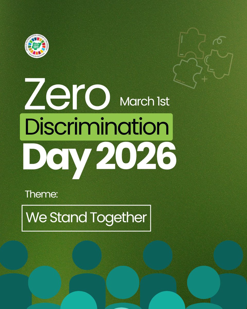 ossap_sdgs's tweet photo. Under the theme "We Stand Together," we observe Zero Discrimination Day 2026. Every person has the right to live with dignity, regardless of who they are or where they come from. By eliminating discrimination, we build a more inclusive world where no one is left behind. https://t.co/QjNAIfhWr3
