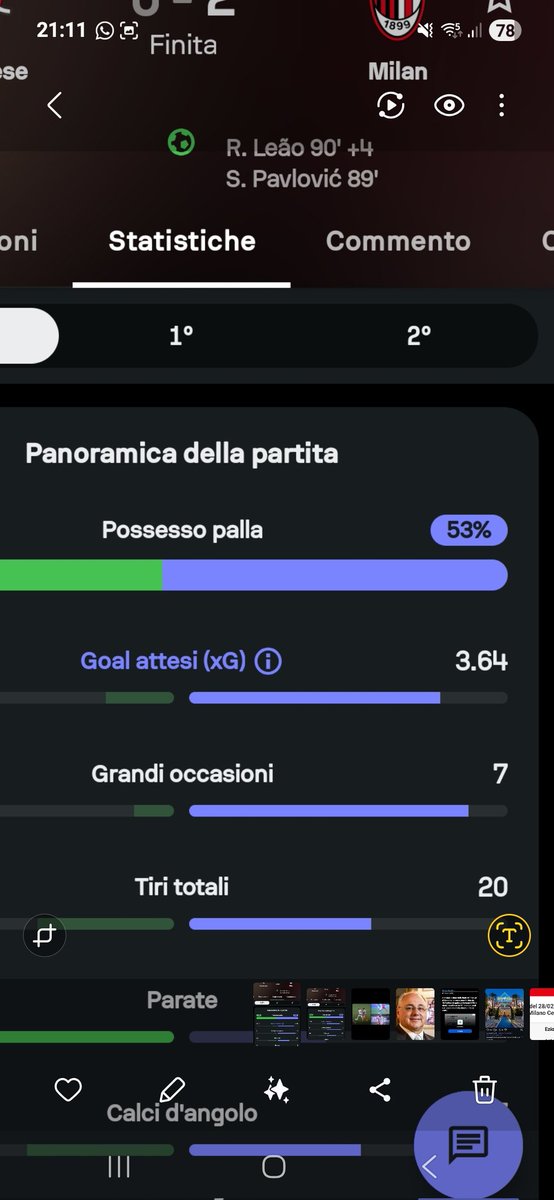 Ecco la sintesi della sculata.....