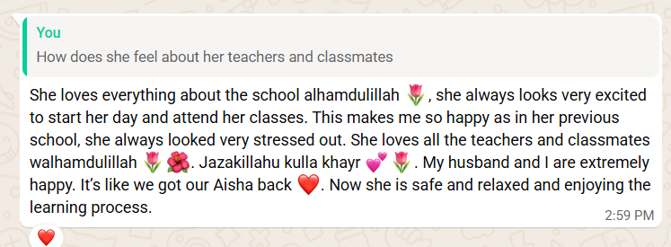 One of our parents recently shared how happy their child is learning at ULC — and this is exactly why we exist.

Children deserve an environment where they can learn, grow, and be comfortable in who they are without negative peer influence.

At ULC, safety, strong character, and