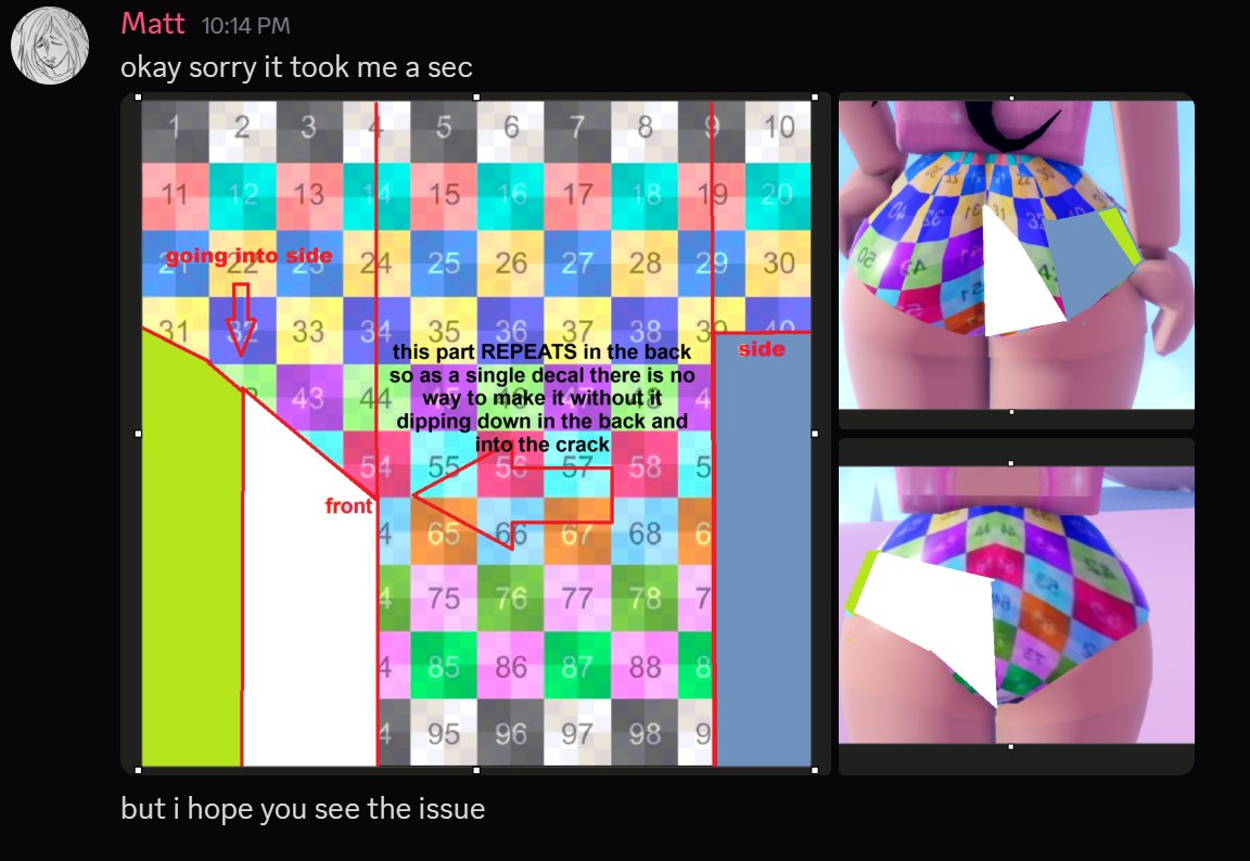 Artist of mine was asked to make bikini bottom decals for the CC loafers but didn't know how to handle the uv mapping. Decided to do it myself and this is horrid, good grief, good luck to anyone attempting this. However posting this for anyone who may want it.