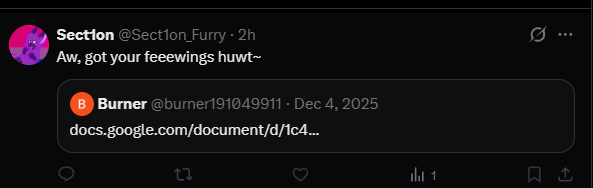 HBaranTheCat's tweet photo. Harassed by Sect1on? This nigger furry slut accuses whites of grooming kids, deletes posts like a coward, and obsesses over exes. "I deleted my post ya pedophile lol" – typical subhuman behavior. Block the nigger-loving trash! #AryanPride #FurryDegens https://t.co/G6mqOWGzC8