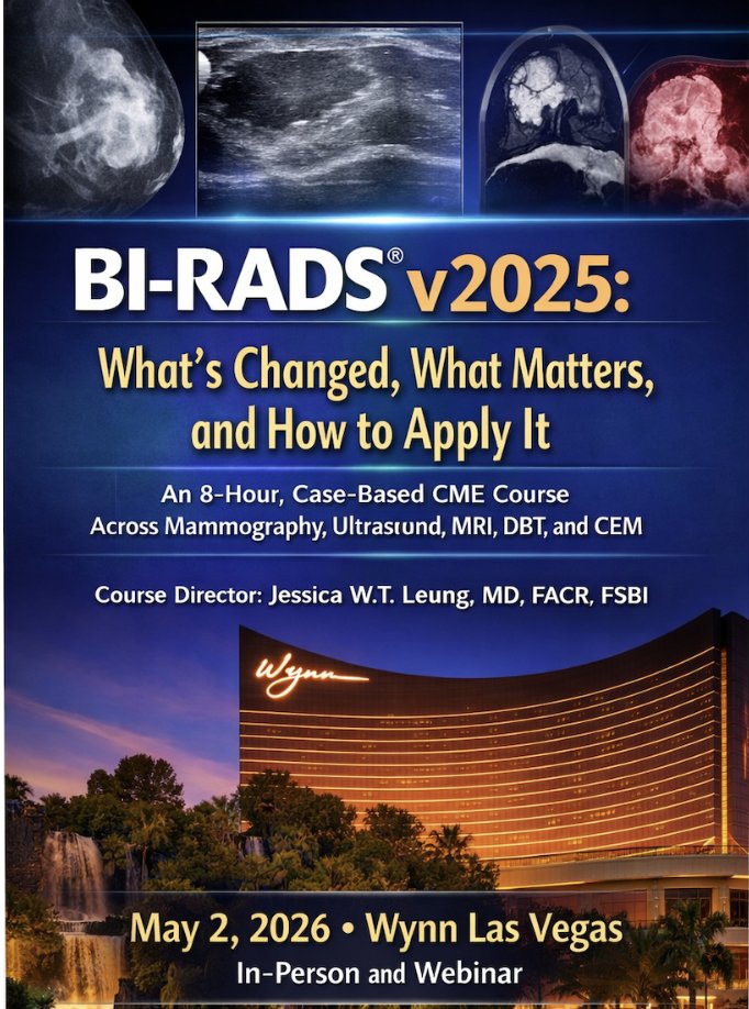 cmescience's tweet photo. The ACR has introduced BI-RADS® v2025, marking a significant update to breast imaging standards after over a decade. Our comprehensive CME course will provide vital insights into the latest advancements across various imaging modalities. Participants will receive practical guidance on implementing these changes effectively, enhancing report consistency, and reducing variability in assessments. Join us May 2, 2026 https://t.co/Wcui2OW3HH