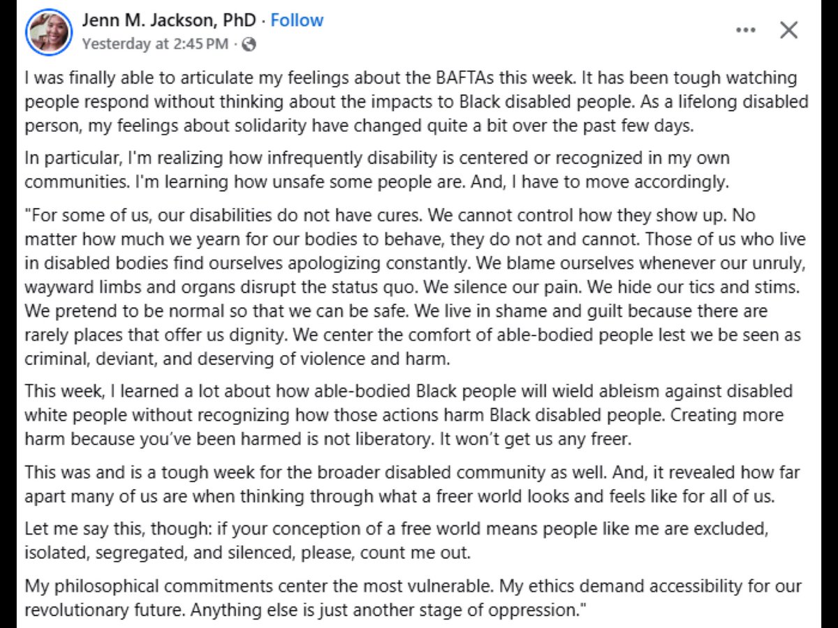 <a href="/nbcsnl/">Saturday Night Live</a> Jenn M Jackson on the BAFTAs &amp; disability, &amp; links below to Shayla Amamiya on having Tourette’s, &amp; Thierry Mabonga who stars in I Swear.