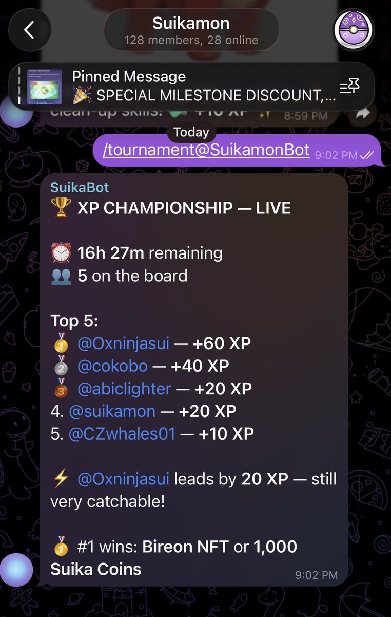 Don’t be late! 

Join our Telegram and get your NFT to play Suikamon!

suikamon.com/telegram