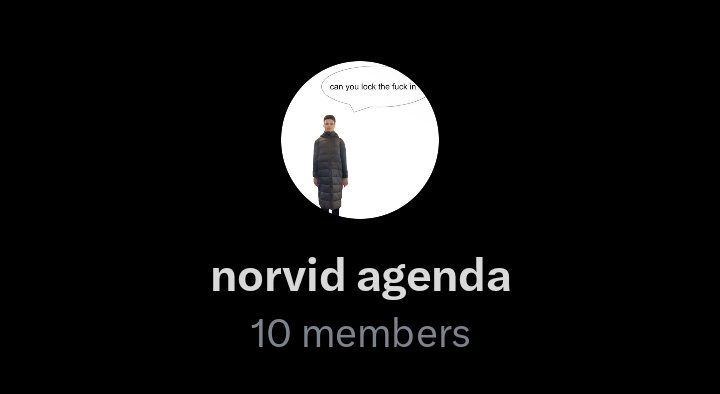 the first ever norvid ( lando + arvid) gc just dropped 😨 made by norvid heads: <a href="/vithepooh/">vivien 🍥</a> and <a href="/rotsoka/">hayden¹² ⁴¹</a> you so want to join this gc. please reply if you want to💗💗 ALSO OUR BELOVED <a href="/norvidfiles/">🏎️</a> is also there so 🤭🤭