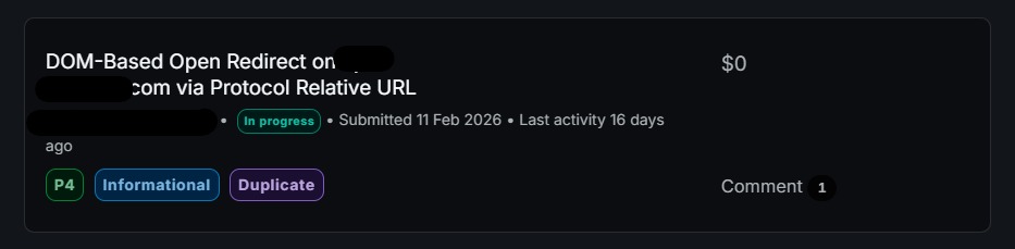 Ahm3dX_'s tweet photo. الحمدلله على كل حال.. 🤍 

4 Valid Bugs — but many were marked as duplicates.
1️⃣ Stored XSS
 2️⃣ Content Spoofing / IDOR
 3️⃣ Reflected XSS
 4️⃣ DOM-Based Open Redirect

It hurts to be one step late, but it proves the mindset is on the right track.

#CyberSec #Bugs #XSS #infosec https://t.co/LJU25SGKeR