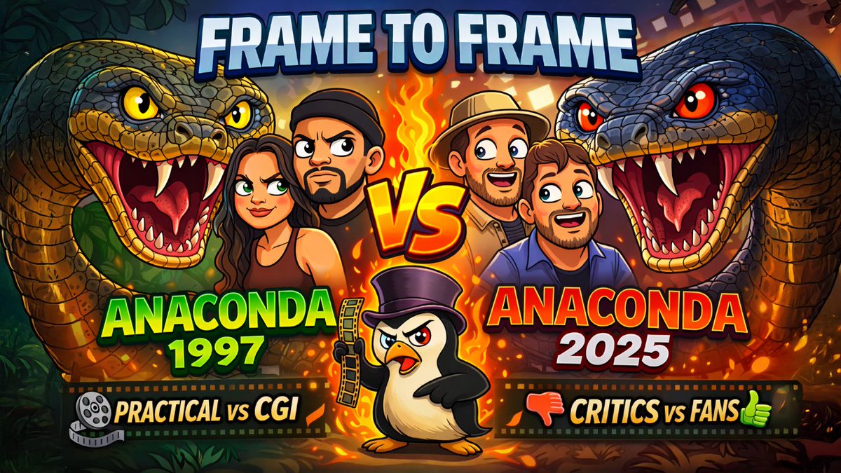 attheshowpod's tweet photo. Anaconda (1997) vs Anaconda (2025)

Cult creature-feature chaos vs meta jungle comedy.

Practical snake or CGI beast?
Which one actually bites harder?
Watch now 👇
 https://t.co/Lv1gZ4ovI2

#Anaconda #FrameToFrame #MovieReview #CultClassic #FilmTwitter https://t.co/3KNtcVjk5j