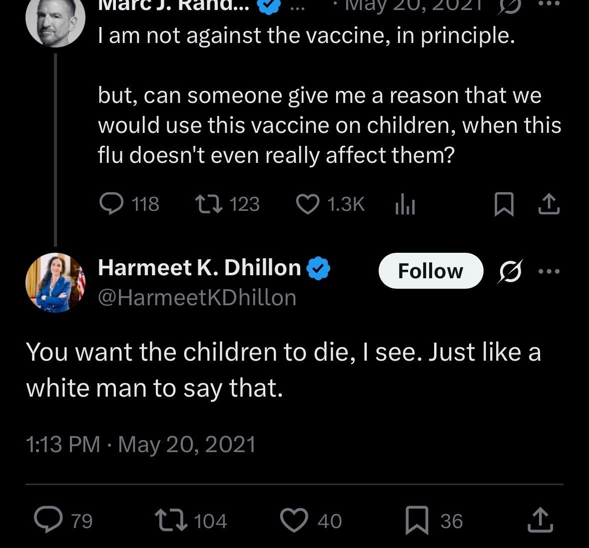 Claims racism yet she also engages in racist behavior. Not sure this is appropriate for a DOJ leader focused on Civl Rights.