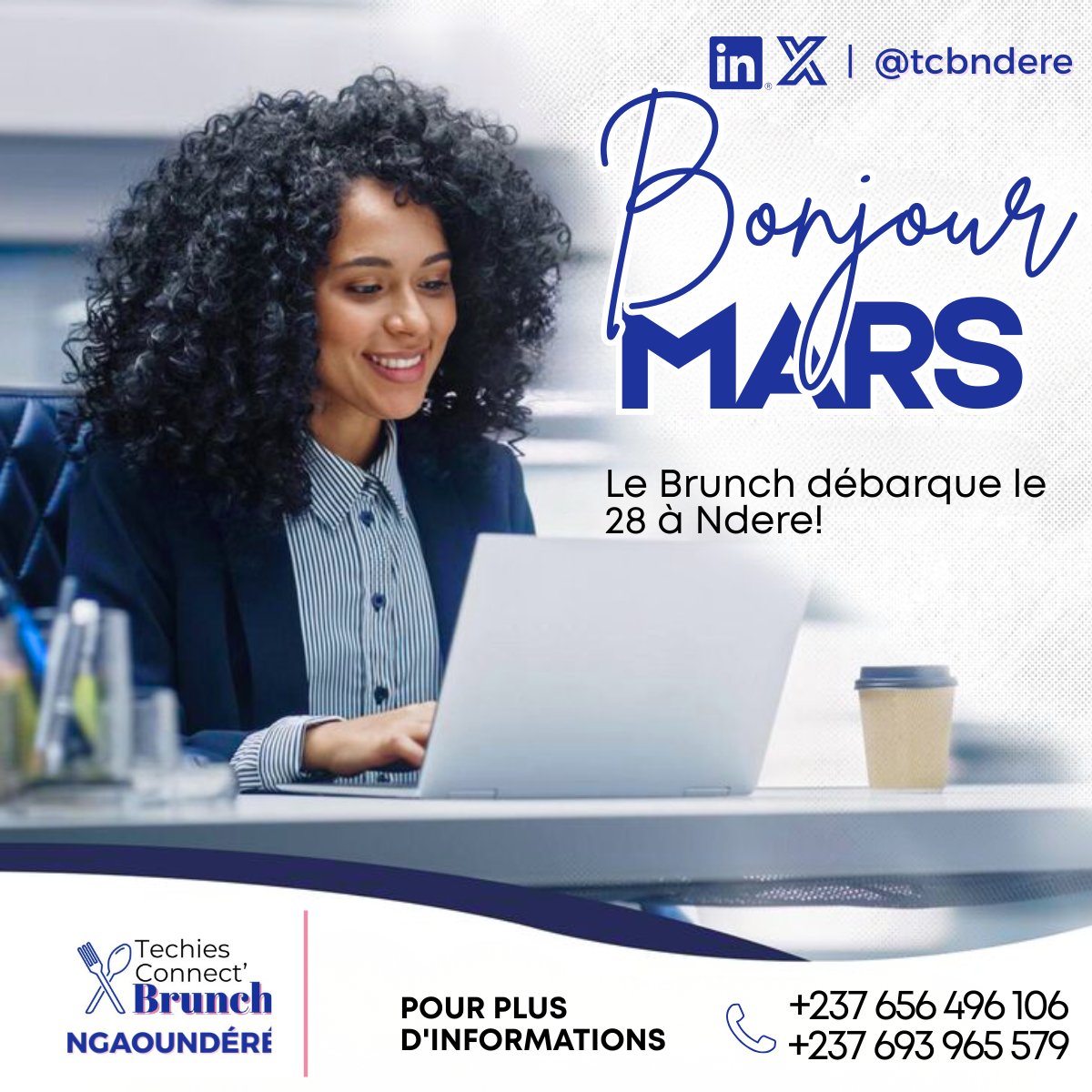 tcbndere's tweet photo. 📢 Techies de Ngaoundéré, c'est pour bientôt !

Le 28 mars 2026, rdv au #TechiesConnect Brunch à Ndere (Hôtel Oasis).

Échanges, bonne humeur et opportunités au menu !

Contactez : +237 656 496 106 / +237 693 965 579
#Tech #Cameroun #Innovation #Ngaoundéré #Brunch #Cameroun https://t.co/vqxxluFxWU