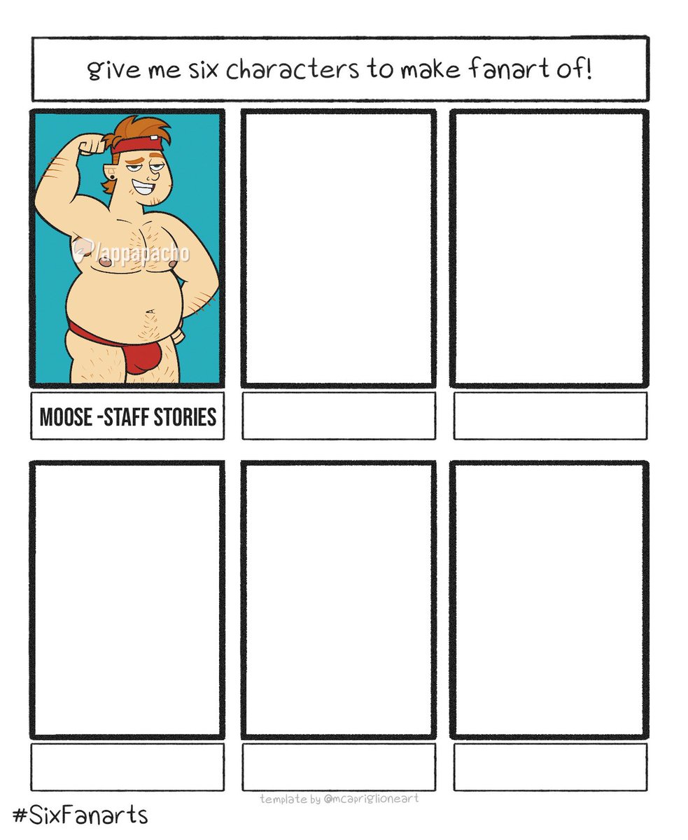 appa_pacho's tweet photo. Give me six characters to make fanart of! 🔥
The first one is Moose from Disventure Camp Staff Stories!

Comment who do you wanna see! And see the funny version on my Pxtrexn! 🫦

RT this please to continue it! 🍆 https://t.co/zb7AefGjah