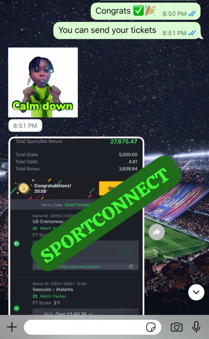 SportConnect7's tweet photo. Weekend on Sportconnect ✅🎉⚡️

How was your weekend?

Join through either of these two links

WHATSAPP👇🏼👇🏼👇🏼
https://t.co/C9UbTrNvrS

TELEGRAM👇🏼👇🏼👇🏼
https://t.co/568ninGfMJ

@All #fyp #Arsenal #BettingTips #betresponsibly #BetwayPremiership @BetLaneOfficial @Mrbankstips https://t.co/sEsaAtT3b6