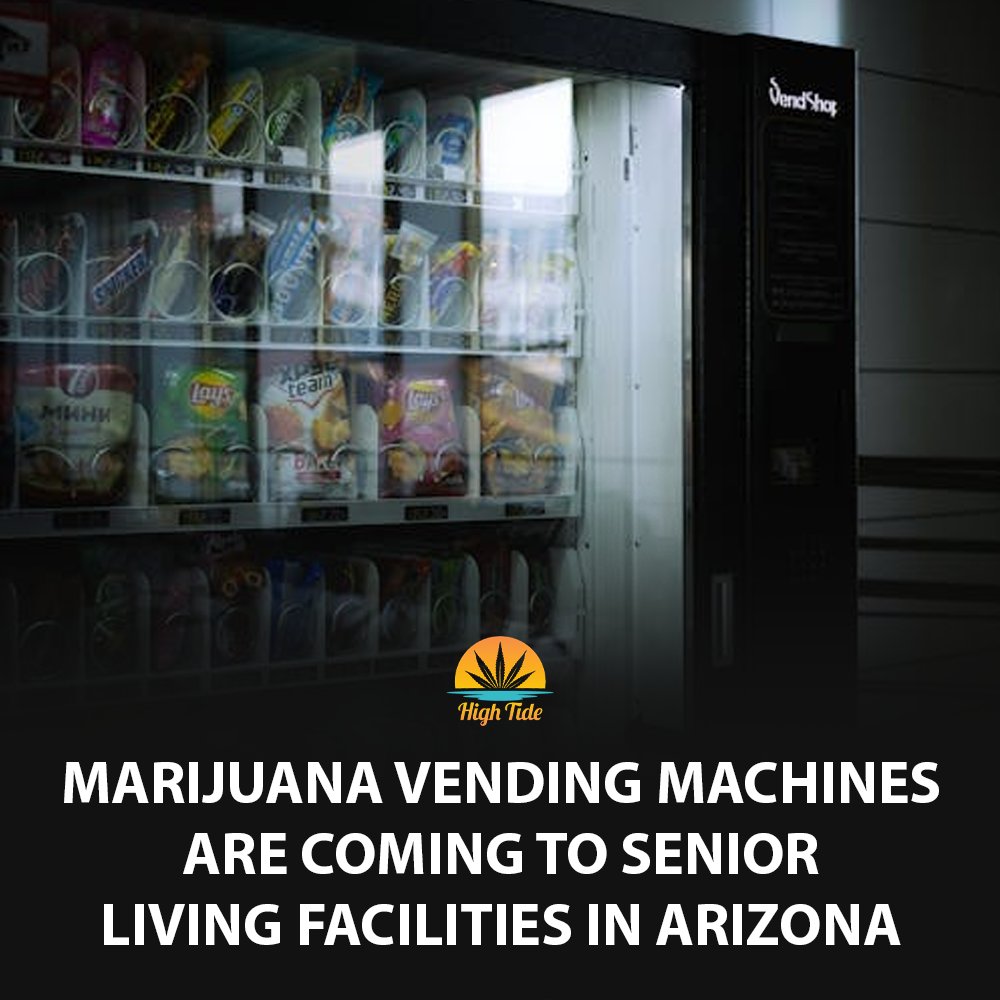 HighTideHub's tweet photo. 🚨: Arizona is rolling out self service marijuana vending kiosks for seniors...

These machines are designed for seniors in living facilities and retirement communities.

They will offer low dose edibles, tinctures, and topicals with ID verification and staff assistance to make it easier for older adults.

What do you think? 🤔