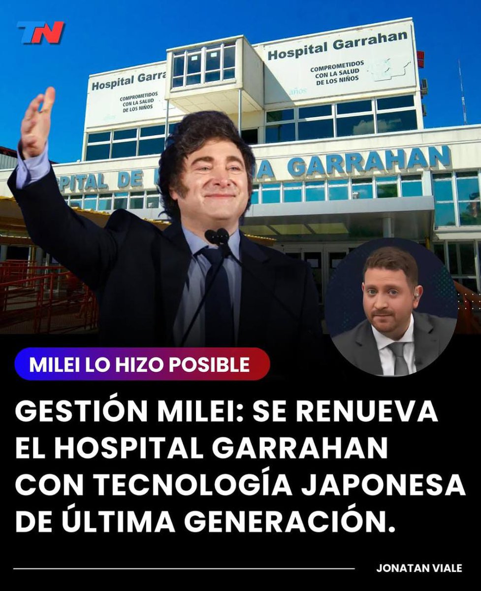🔥‼️ LLORAN LOS KUKAS porque se les TERMINA el RELATO.

👉🏼 De la mano de MILEI, el HOSPITAL GARRAHAN tendrá TECNOLOGÍA japonesa de ÚLTIMA GENERACIÓN.

¿Te parece bien esta inversión? 🤔

1- SÍ, EXCELENTE ✅
2- NO, NO COMPARTO ❌