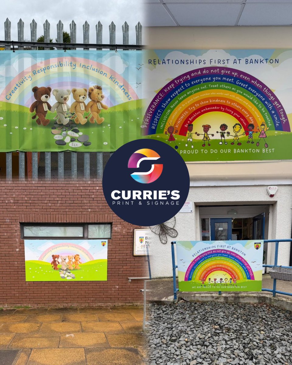 curries_print's tweet photo. New internal &amp; external signage for Bankton Primary School. 

We offer a one stop shop for all your printing needs 👇🏼

C O N T A C T  U S - 

Phone - 01506 854033
Email - sales@curriesprint.co.uk 
Visit - 81A East Main Street Broxburn 

#signexperts #signmaking #signdesign https://t.co/3mDh3i8168