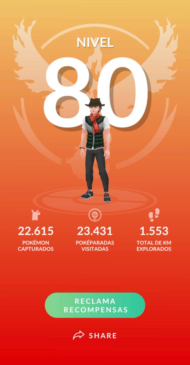 laurycd86's tweet photo. ¡VAMOS! ¡SE CONSIGUIÓ! 🎉 No ha sido fácil, pero sí entretenido. Ha sido muy entretenido (algunos momentos más que otros, jejeje). Ahora a disfrutarlo 😊 #PokemonGO #PokemonGOTour #level80 #nivel80 #roadto80 https://t.co/FNs9UAZhOF