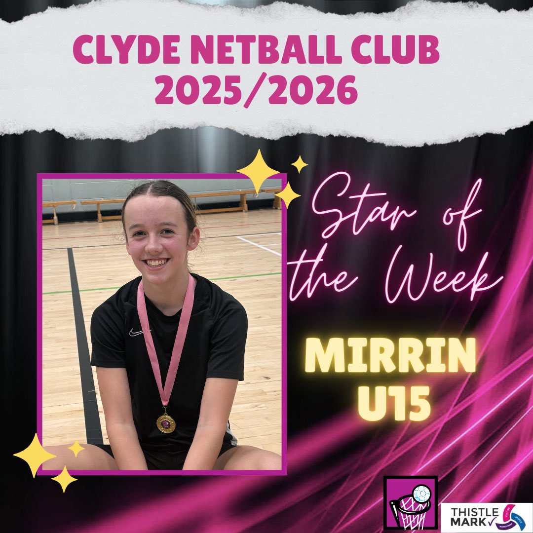 A double dose of ⭐️’s of the week 👏🏻

1st March
U11 - Gracie Farish
U13 - Lacey McWilliam
U15 - Mirrin Fay

Well done everyone 🩷⭐️