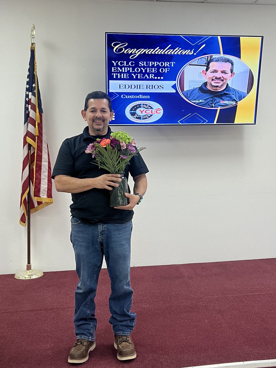 Congratulations to our Support Employee of the Year - Mr. Eddie Rios!!! We surly appreciate all you for <a href="/YCLC_EDUCATION/">Ysleta Community Learning Center</a>