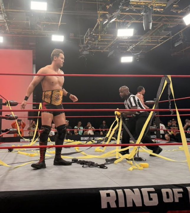 A R. Fox KAZUCHIKA OKADA VS AR FOX IS HAPPENING AT THE ROH TAPINGS HONOR IS ...