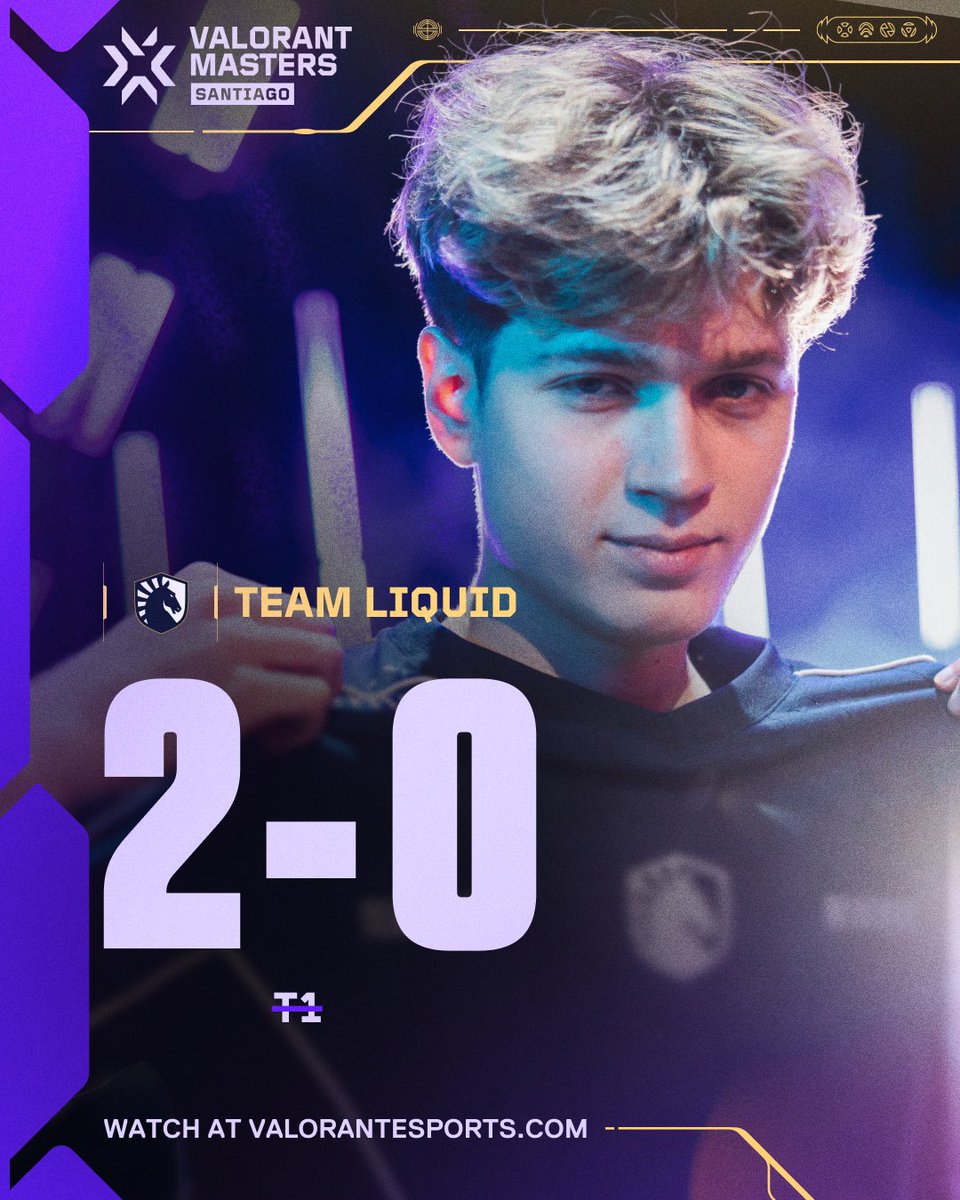ValorantEsports's tweet photo. Clean sweep from @LiquidValorant to win their first match at #VALORANTMasters Santiago! https://t.co/4qyI9Ug8w7