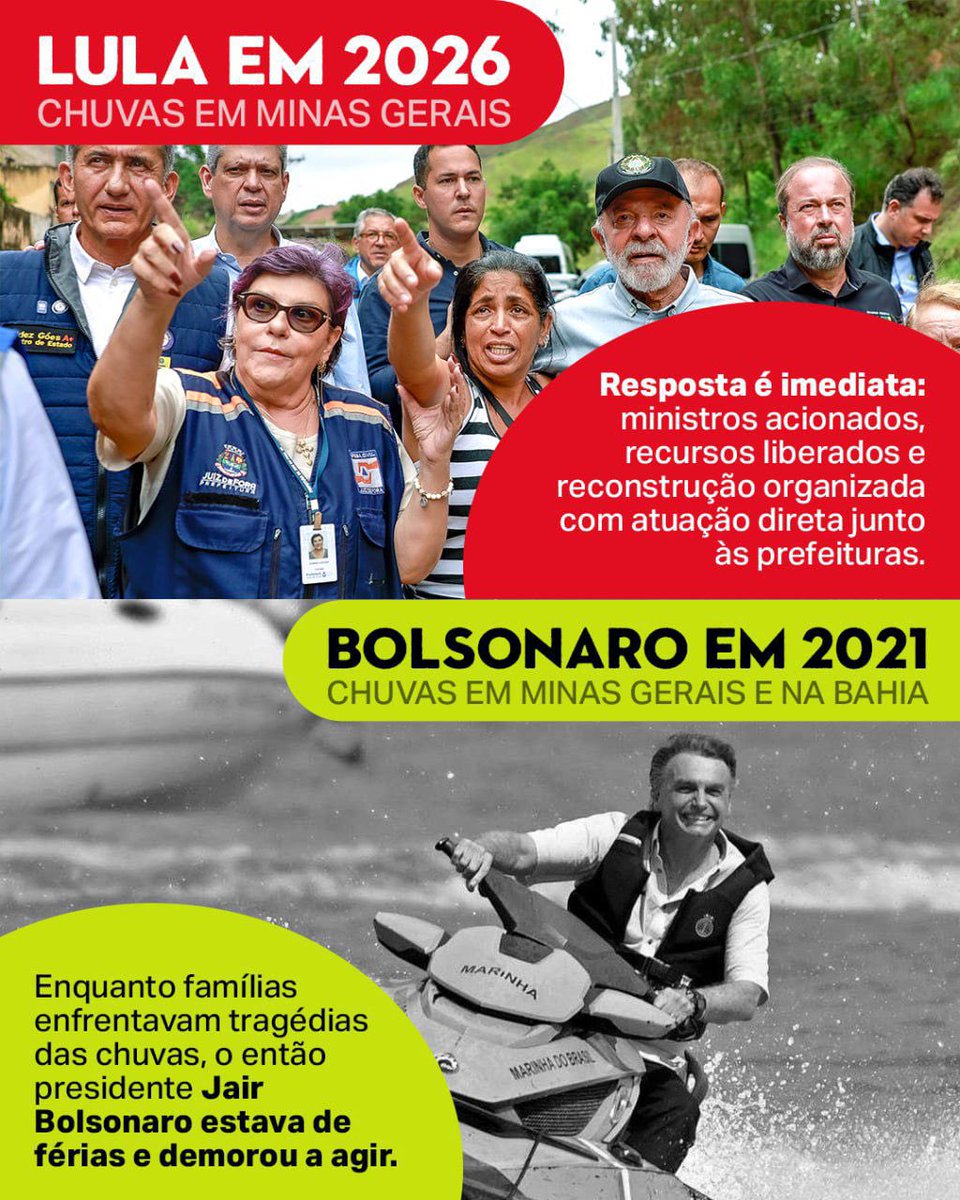 Enquanto uns estavam passeando de jetski, famílias enfrentavam a dor sozinhas. Hoje, a resposta é imediata, com articulação, recursos liberados e presença do governo ao lado das prefeituras.

A diferença está na prioridade e no compromisso com quem mais precisa.
