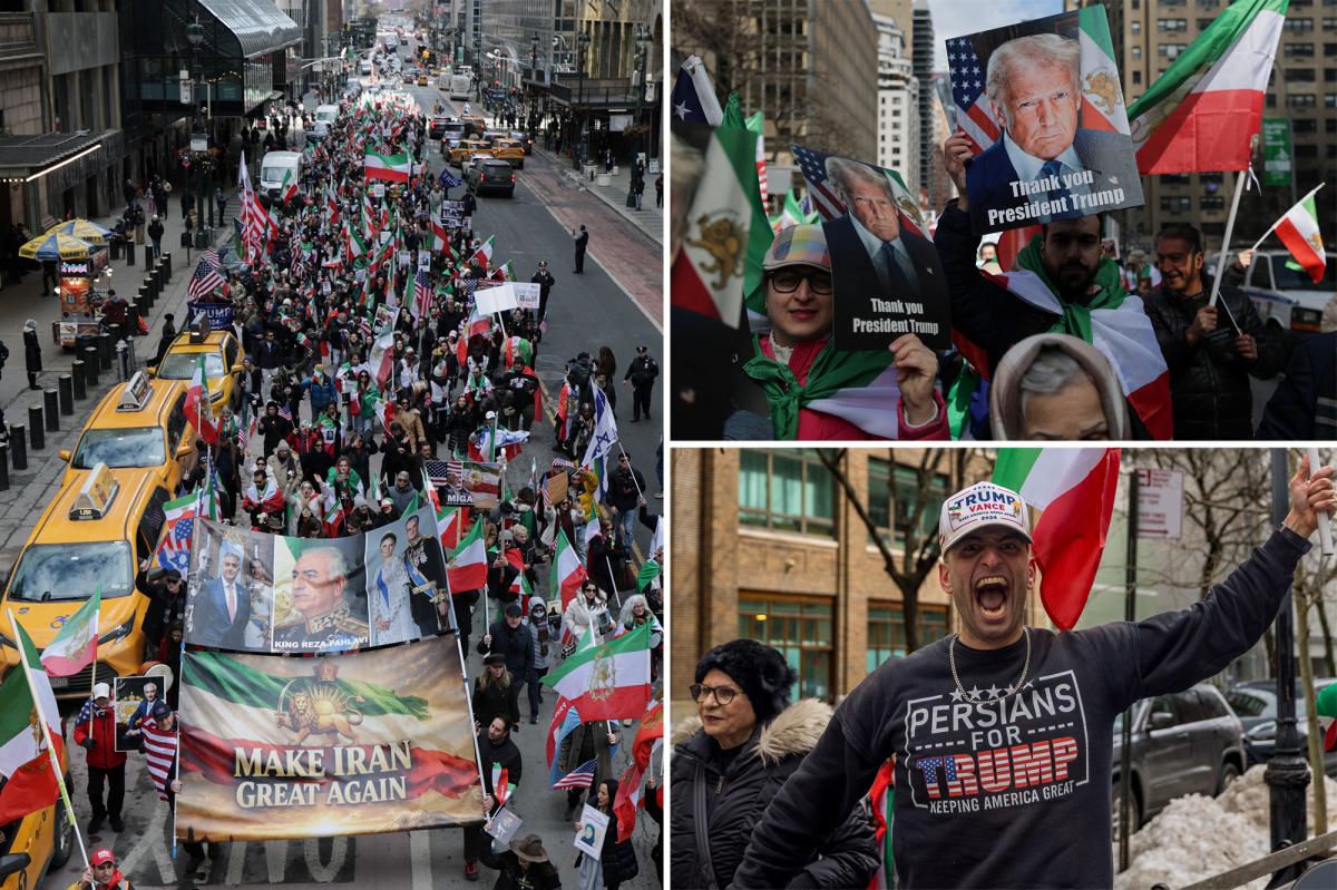 Hundreds of Iranian-Americans fill NYC streets to celebrate death of Ayatollah Khamenei: 'Make Iran Great Again' trib.al/0wdvT9K